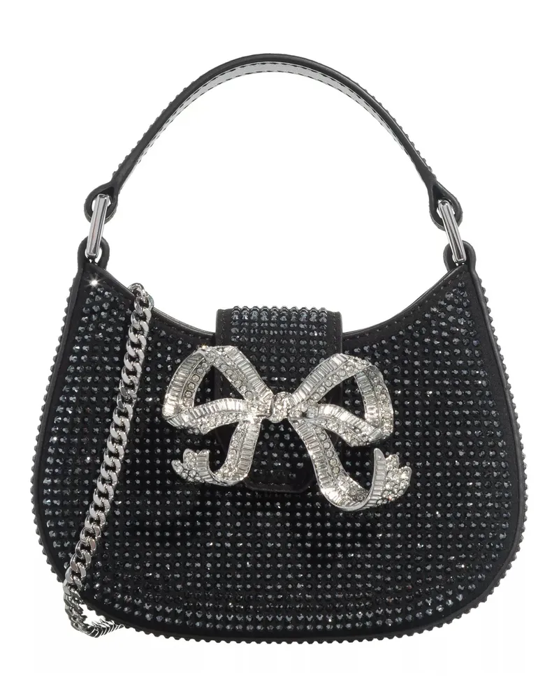 Self-Portrait Hobo Bags Rhinestone Crescent Bow Micro Bag schwarz Schwarz