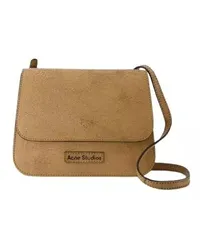 Acne Studios Shopper Platt Crackle Crossbody Bag - Leather - Dark Beige Braun