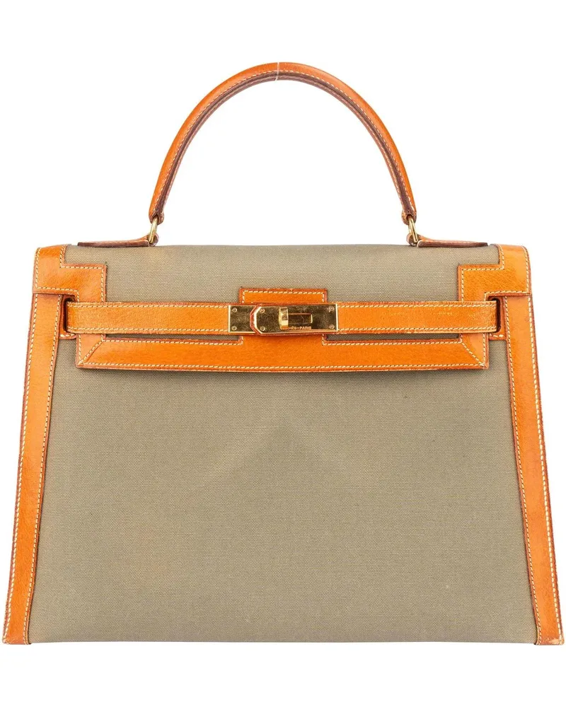 Hermès Crossbody Bags Hermes Classic Bicolor Kelly 32 Handbag grün Grün