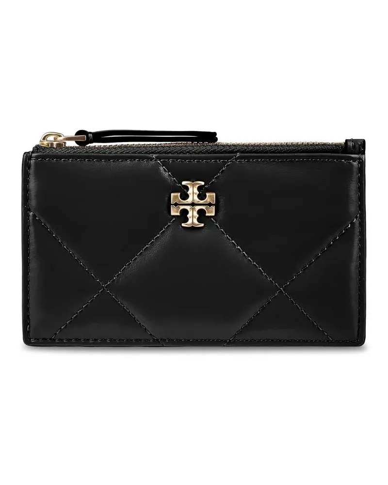 Tory Burch Portemonnaie Rectangular Black Leather Card Case schwarz Schwarz