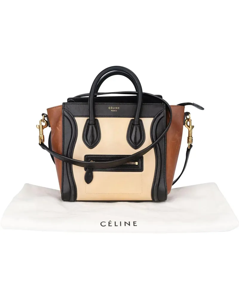 Celine Crossbody Bags  Tricolor Leather Luggage Handbag bunt Bunt