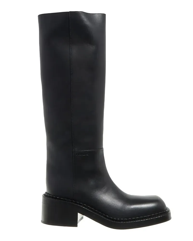 Prada Stiefel Leather Boots schwarz Schwarz