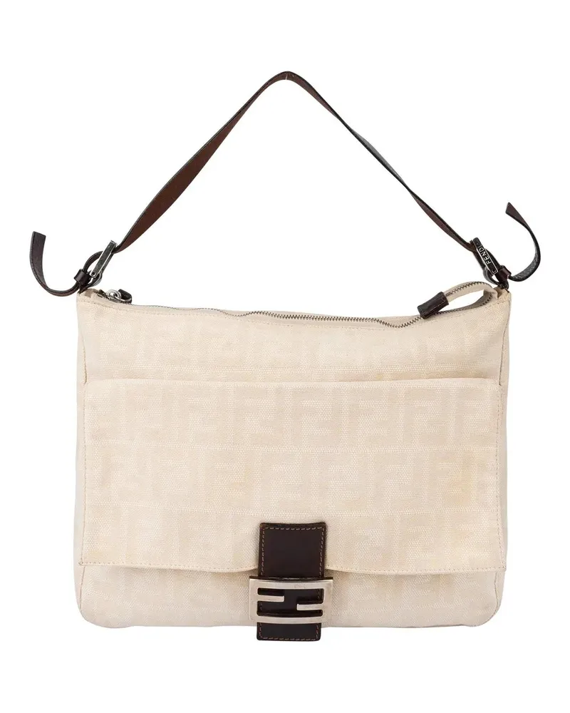 Fendi Crossbody Bags  FF Monogram Baguette Buckle Handbag beige Beige