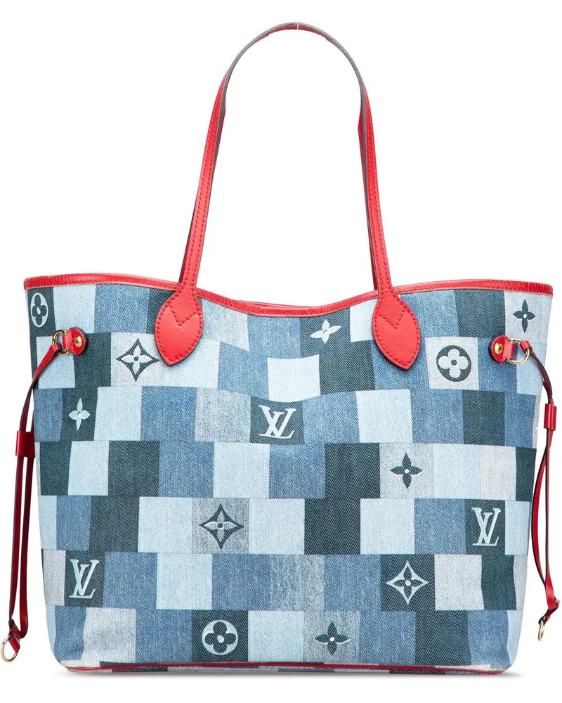 Louis Vuitton Shopper Monogram Denim Patchwork Neverfull MM blau Blau