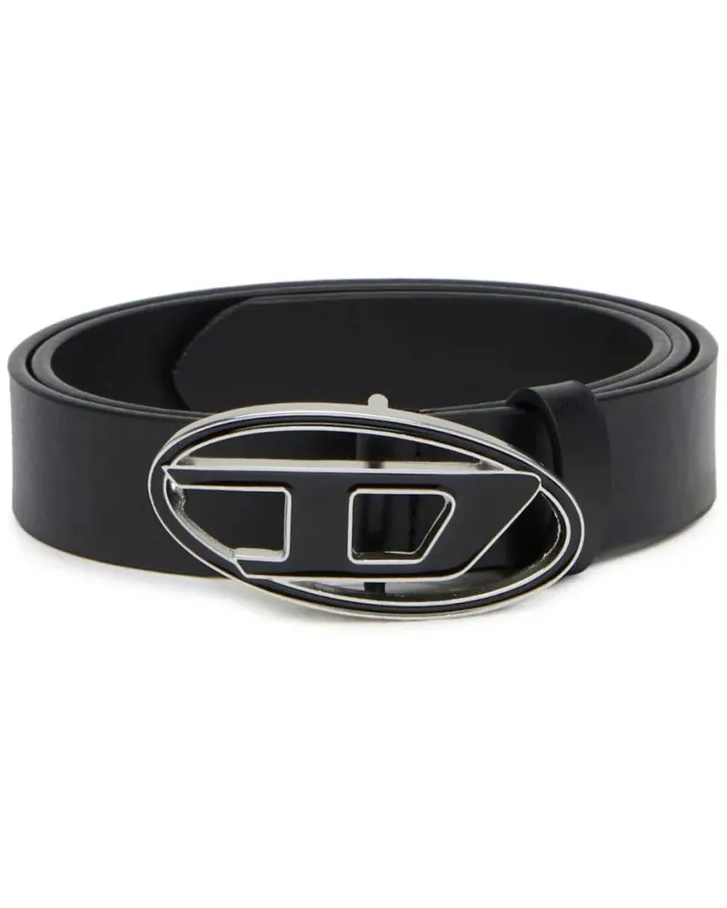 Diesel Gürtel Black Belt With Oval Buckle schwarz Schwarz