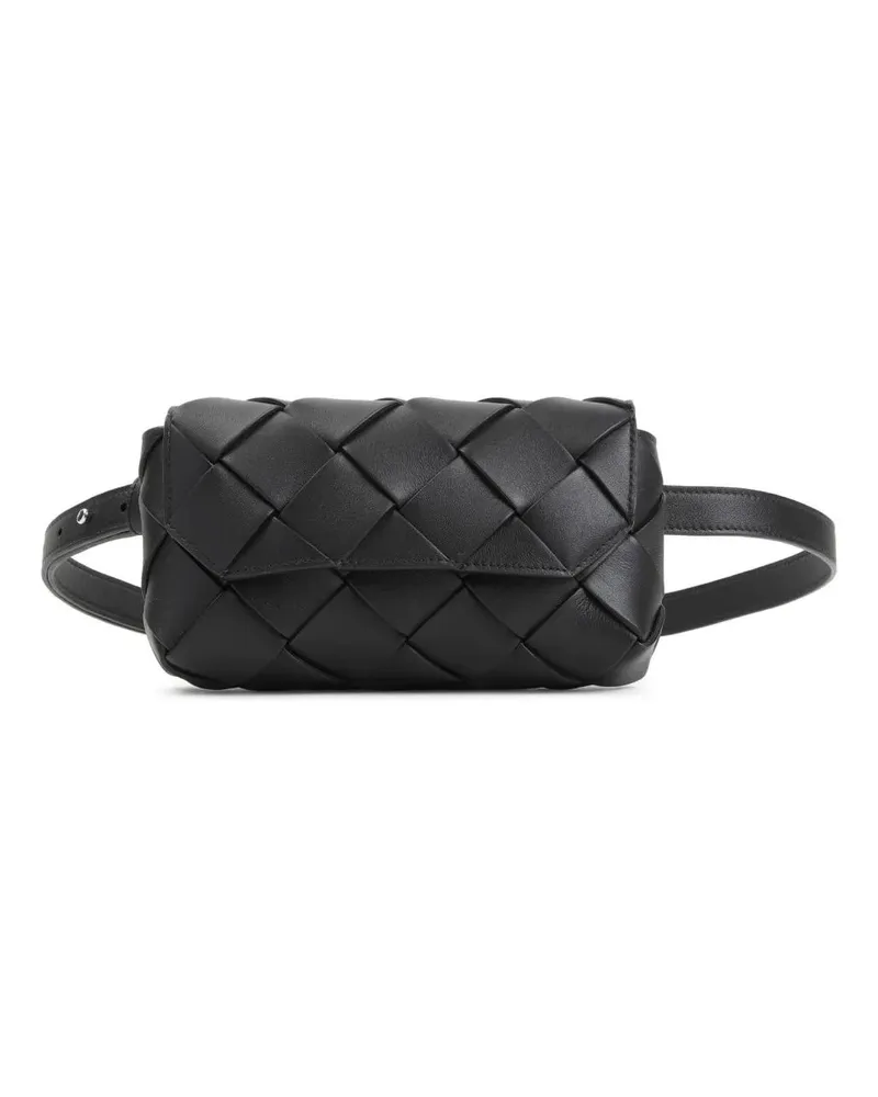 Bottega Veneta Bauchtaschen Intrecciato Black Leather Belt Bag schwarz Schwarz