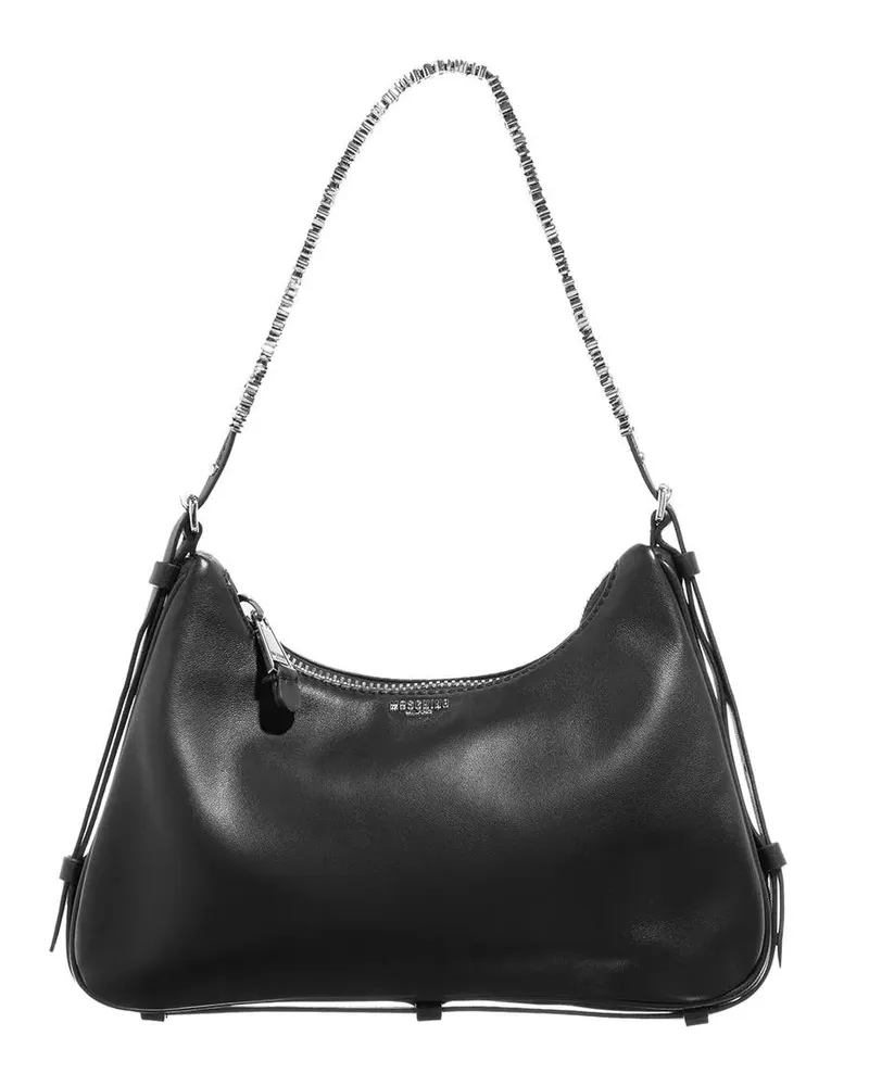 Moschino Hobo Bags Mini Lettering schwarz Schwarz