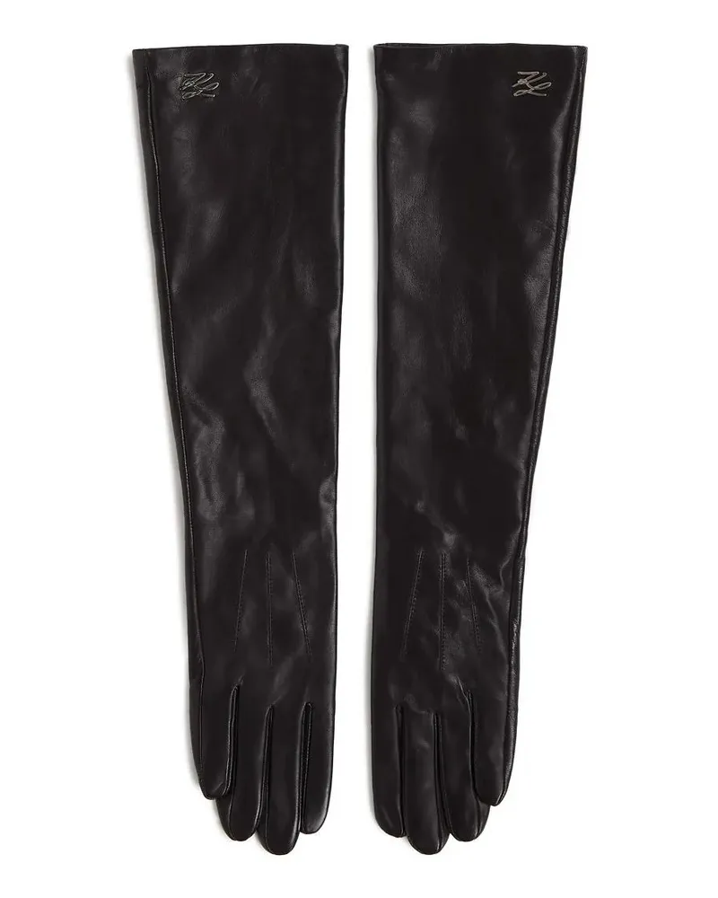 Karl Lagerfeld Handschuhe K/AUTOGRAPH LANGE LEDERHANDSCHUHE schwarz Schwarz