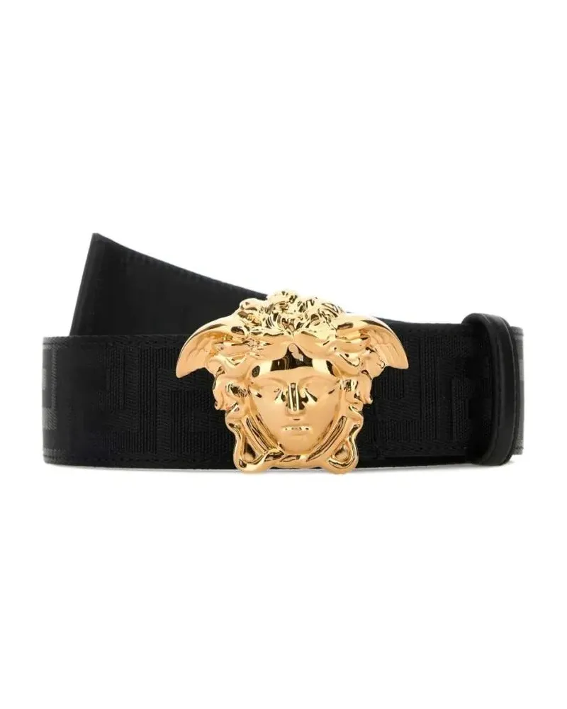 Versace Gürtel Black And Gold Medusa Head Belt schwarz Schwarz