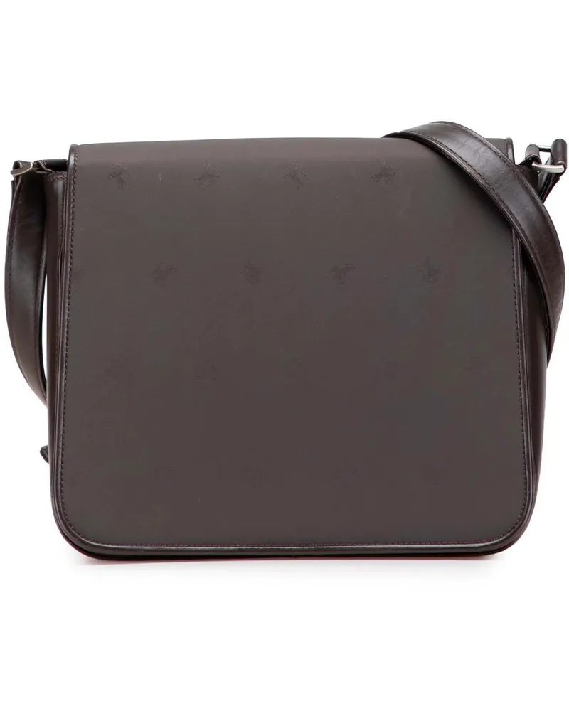 Burberry Hobo Bags Jacquard and Leather Knight Crossbody braun Braun