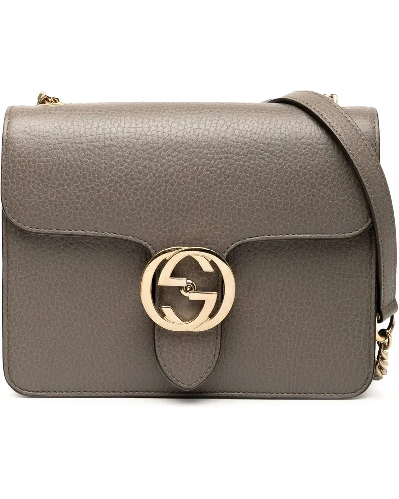 Gucci Hobo Bags Small Dollar Calfskin Interlocking G Crossbody grau Grau