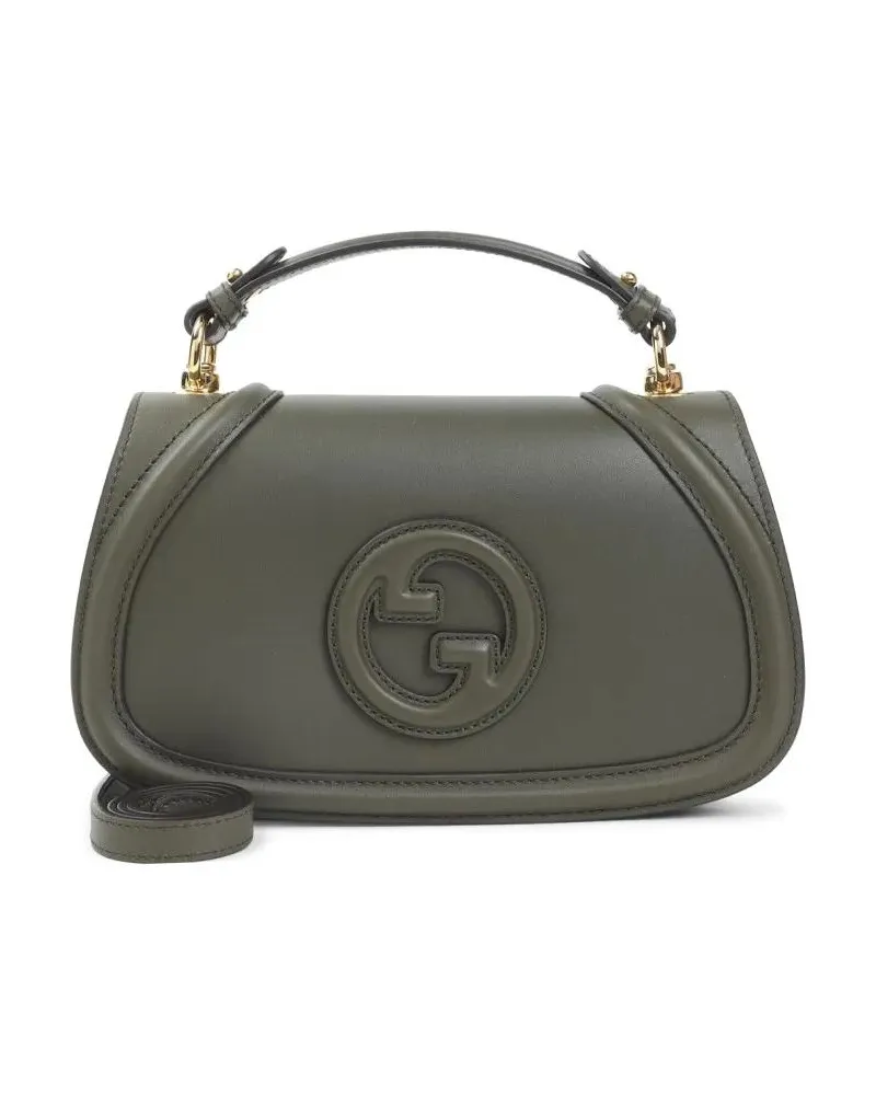 Gucci Hobo Bags Green Leather Shoulder Bag With Structured Silhoue grün Grün