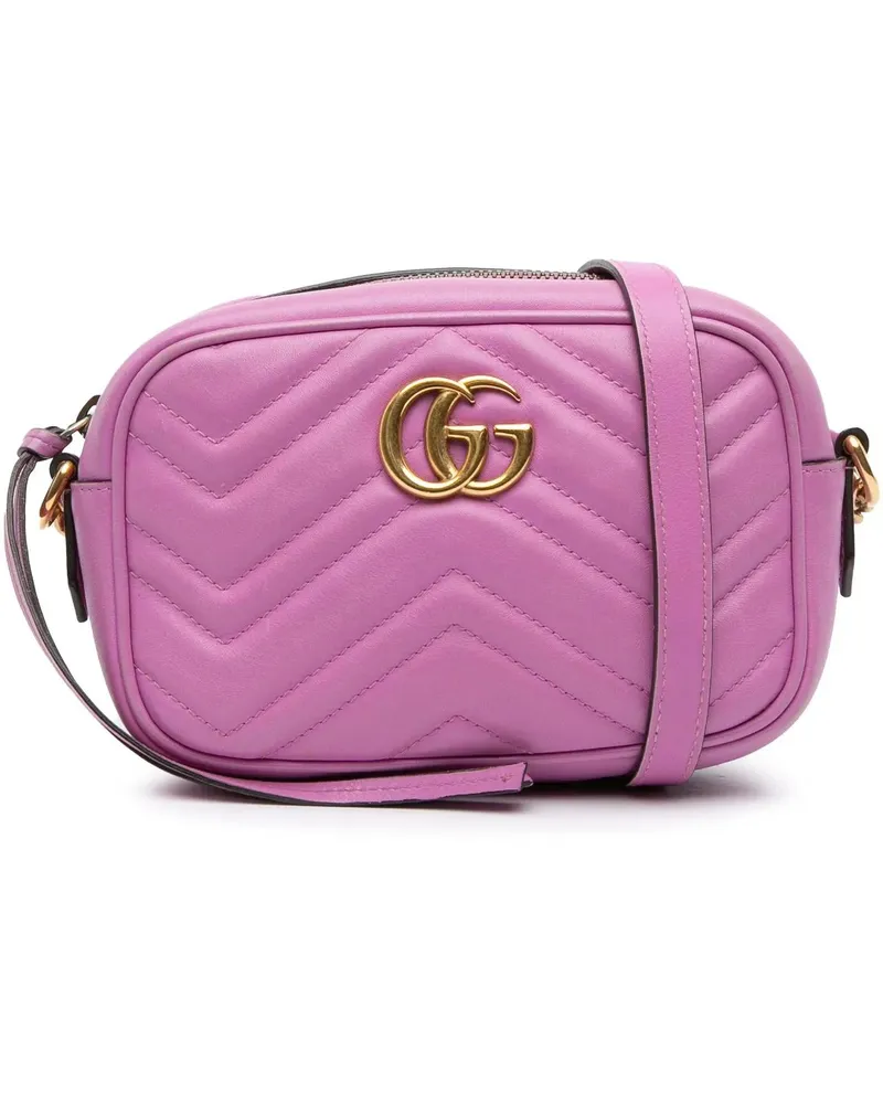 Gucci Hobo Bags Mini GG Marmont Matelasse Leather Crossbody rosa Gold