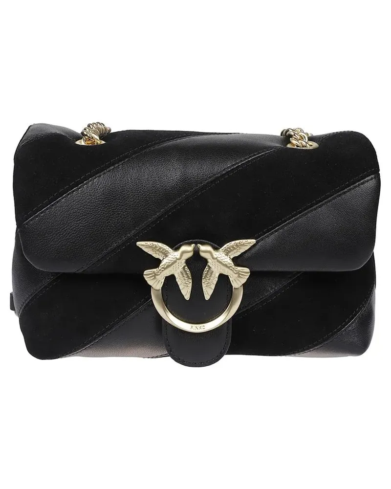 Pinko Hobo Bags Crossbody Bag With Metal Logo schwarz Schwarz