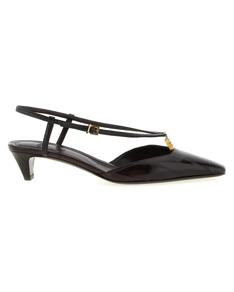 Fendi Hohe Schuhe ' Ffold' Slingback schwarz Schwarz