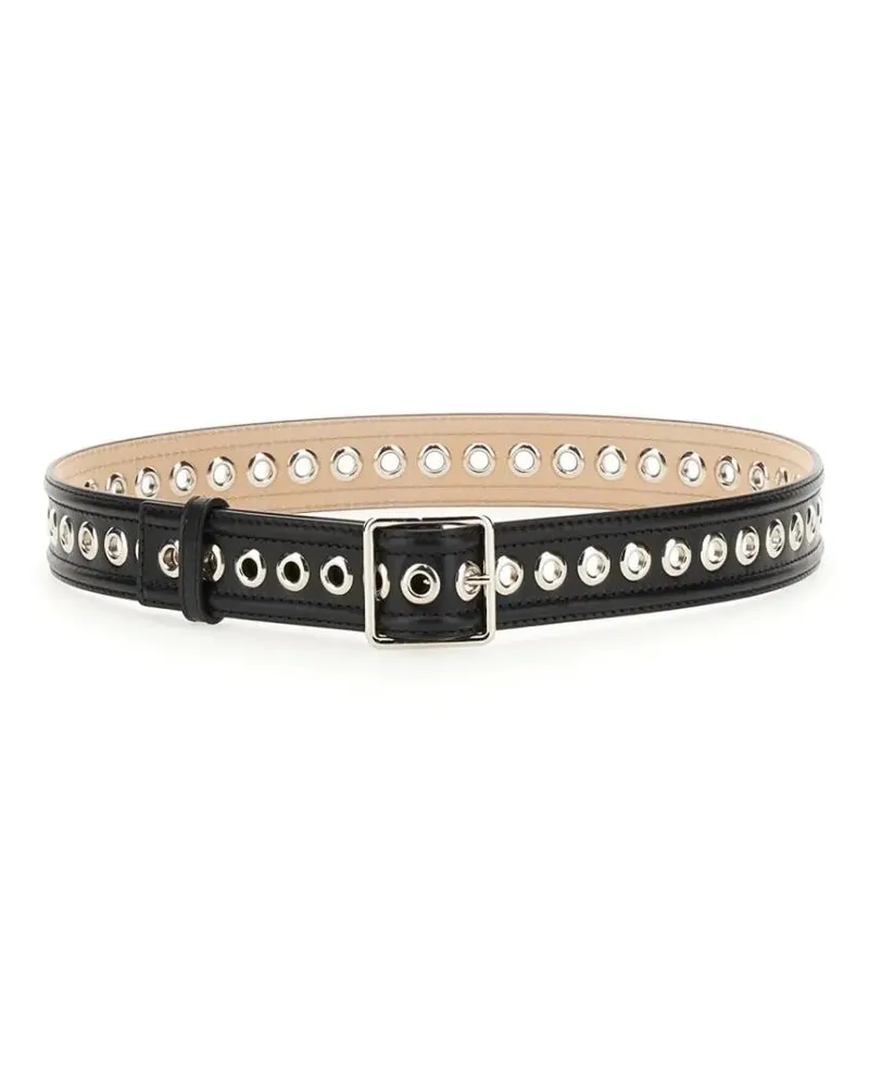 Alexander McQueen Gürtel Medium Belt With Eyelets schwarz Schwarz