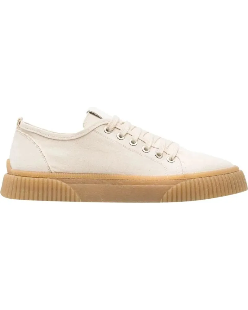 AMI Paris Low-Top Sneaker Low Top Sneakers With Textured Rubber Sole beige Beige