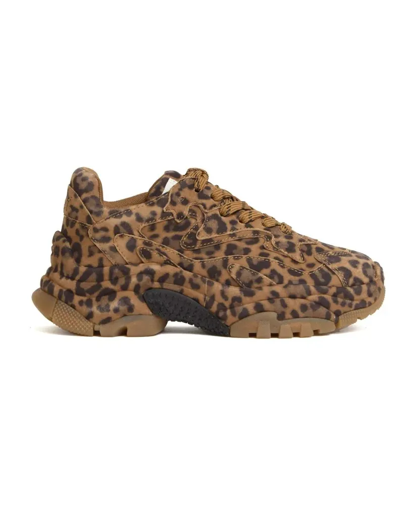 ash Low-Top Sneaker Leopard Print Suede Sneakers braun Braun
