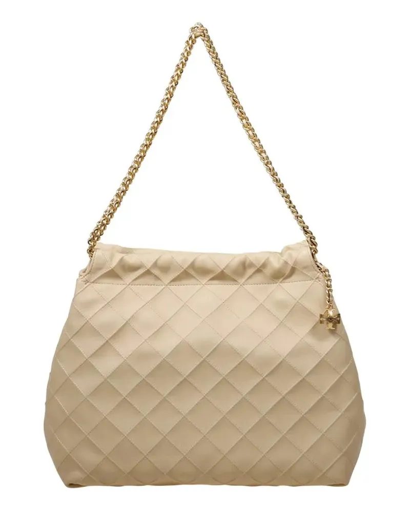 Tory Burch Hobo Bags Quilted Hobo Bag With Chain Strap beige Beige