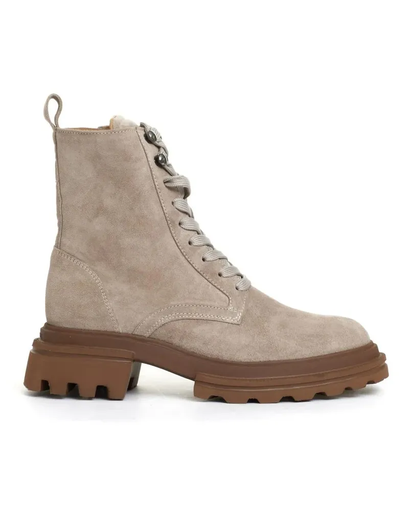 Hogan Stiefel Beige Suede Amphibian braun Braun