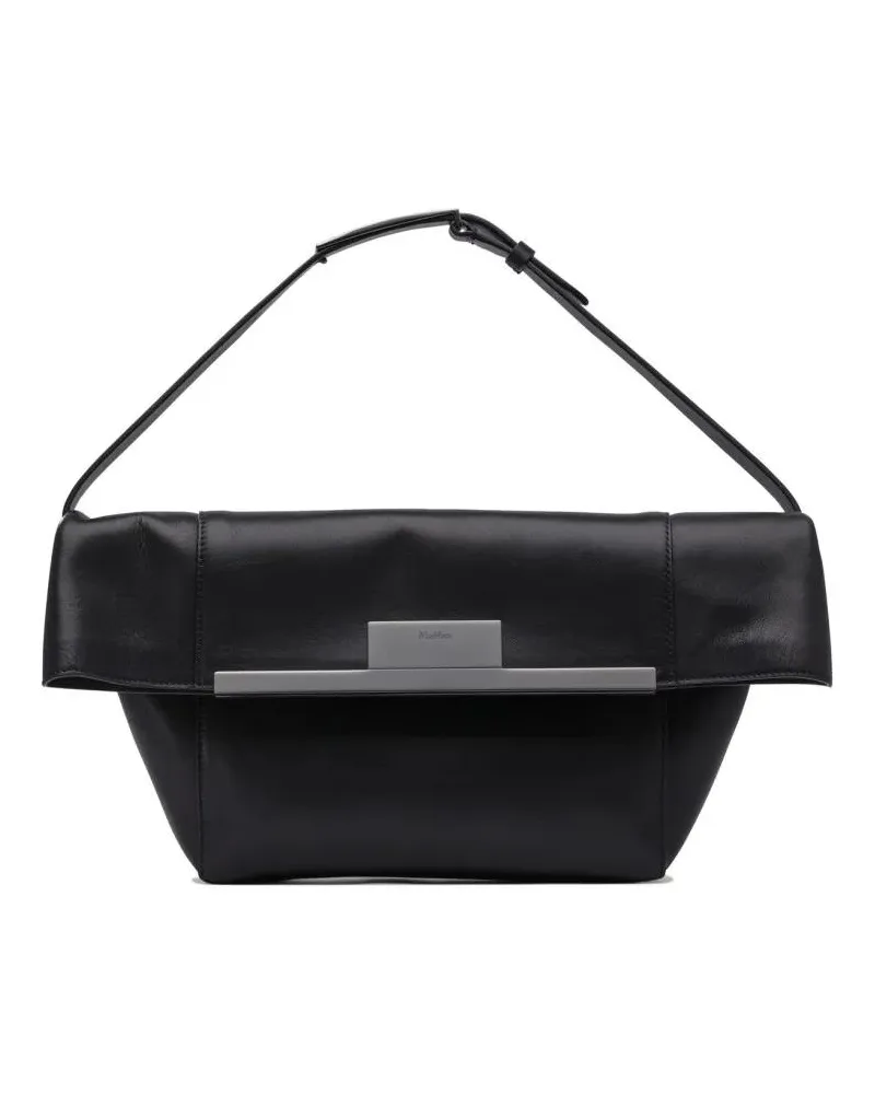 Max Mara Hobo Bags Structured Leather Crossbody Bag schwarz Schwarz