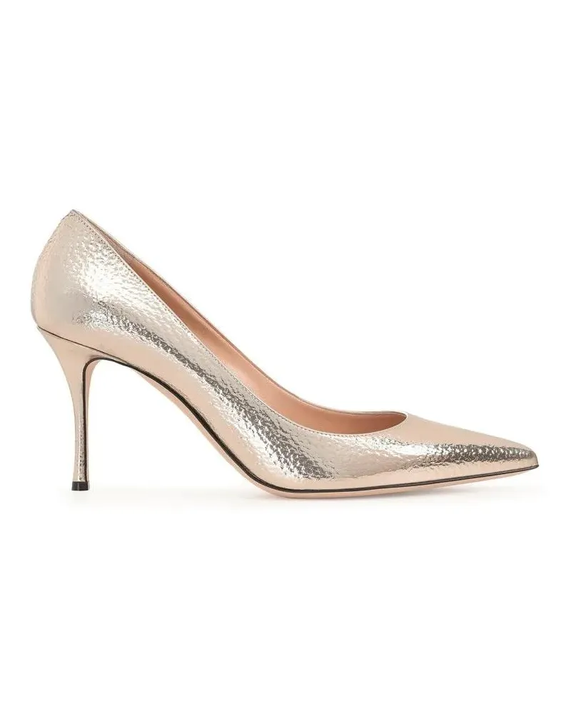 Sergio Rossi Hohe Schuhe Godiva Crack Mirror Leather Pumps goldfarben 