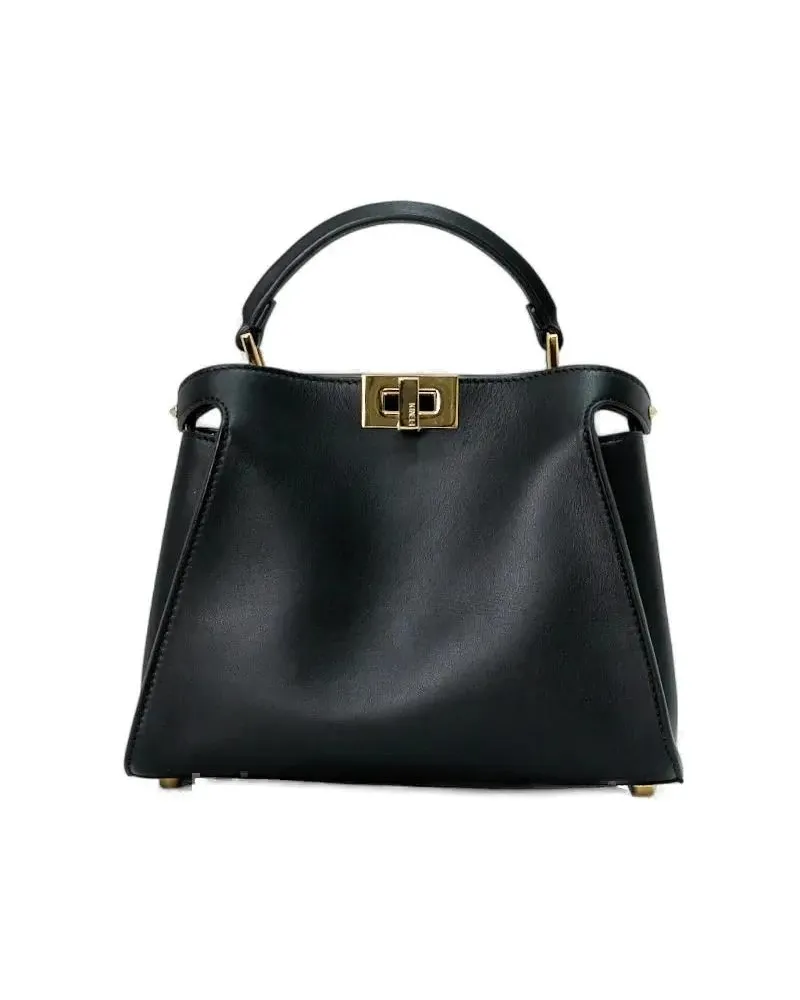 Fendi Hobo Bags Peekaboo Small Soft Black schwarz Schwarz