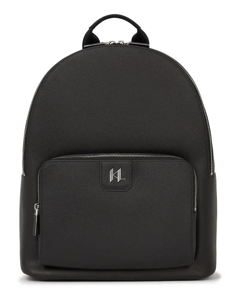 Karl Lagerfeld Rucksäcke K/Monogram Rucksack aus Leder schwarz Schwarz