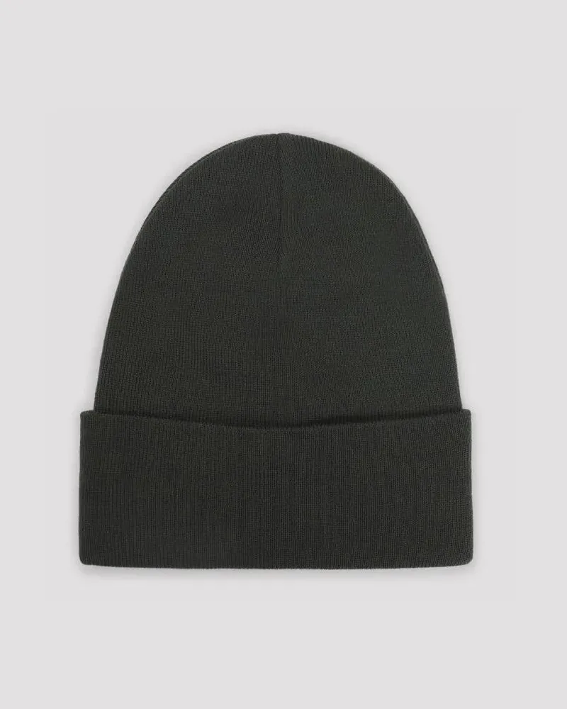 Moncler Caps & Mützen Olive Green Virgin Wool Knitted Hat With Logo Patc schwarz Schwarz