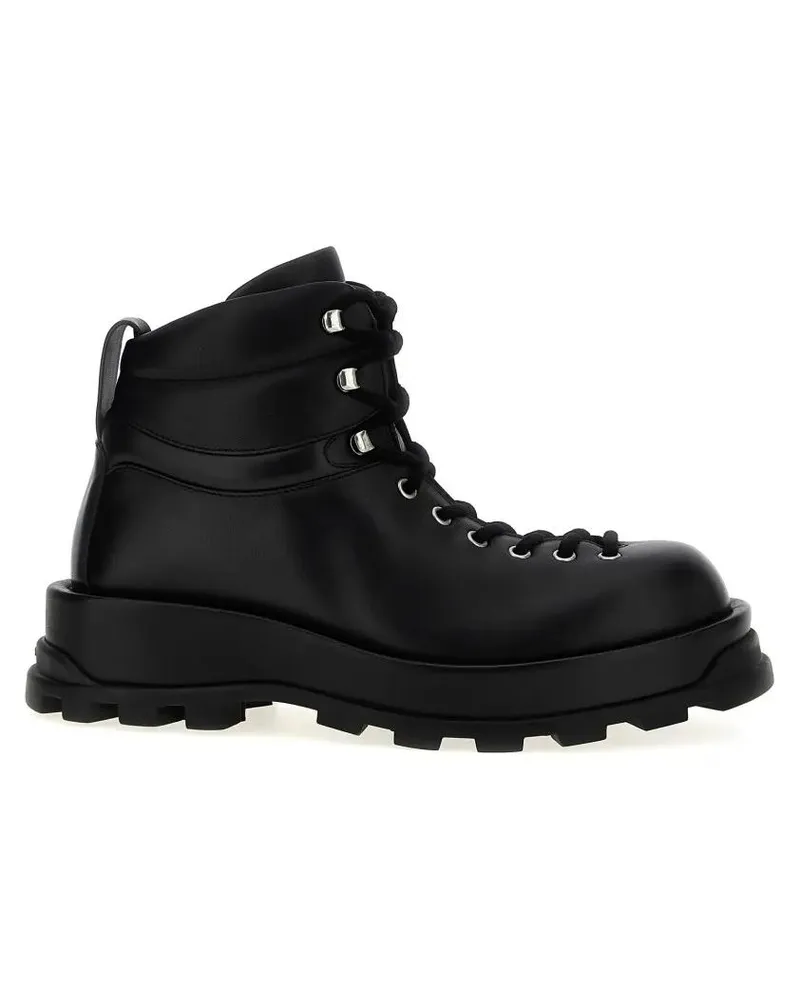 Jil Sander Stiefel Leather Ankle Boots schwarz Schwarz
