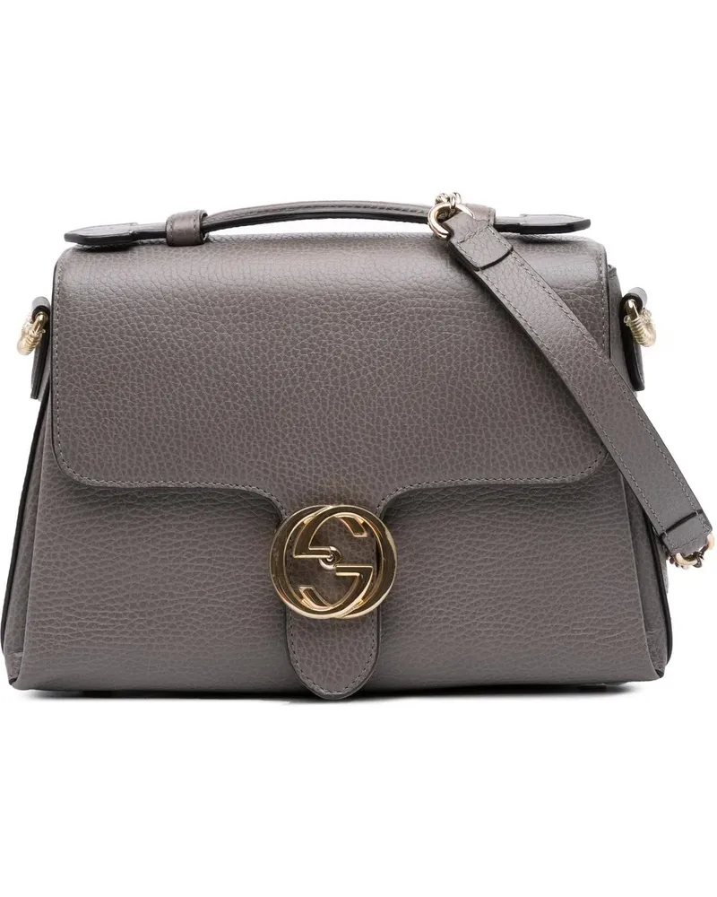 Gucci Hobo Bags Small Dollar Calf Interlocking G Satchel grau Grau