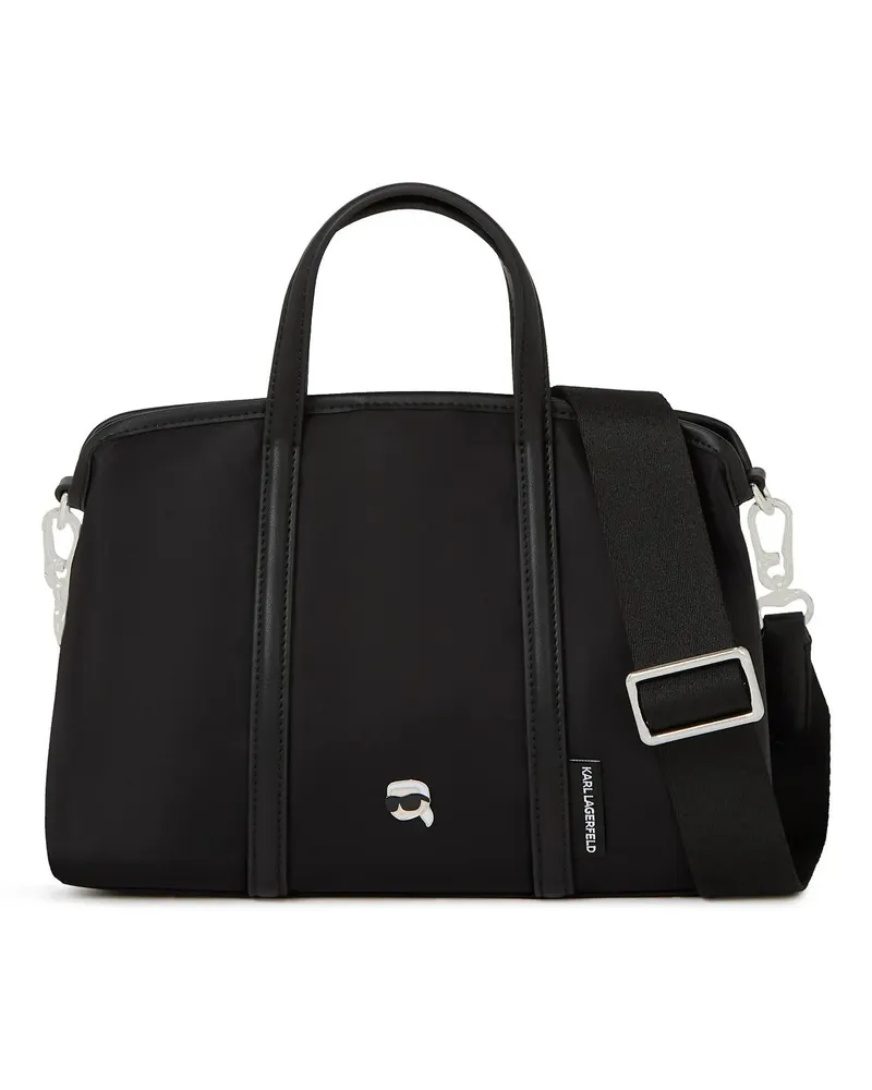Karl Lagerfeld Crossbody Bags IKON kleine Tote Bag aus Nylon schwarz Schwarz