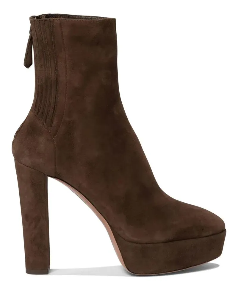 Aquazzura Stiefel Plateau Ankle Boots With Heel braun Braun