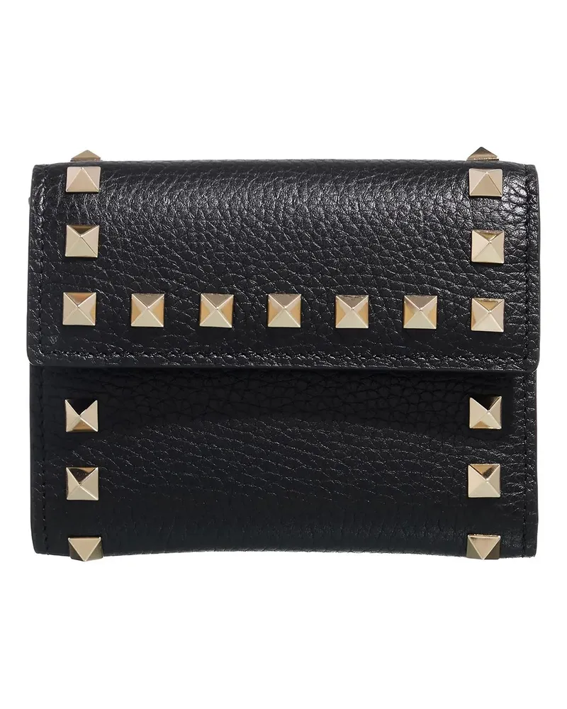 Valentino Garavani Portemonnaie Rockstud Trifold Wallet schwarz Schwarz