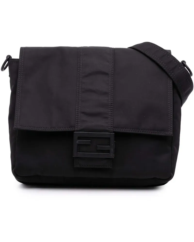 Fendi Hobo Bags Medium Econyl Nylon Baguette Crossbody schwarz Schwarz