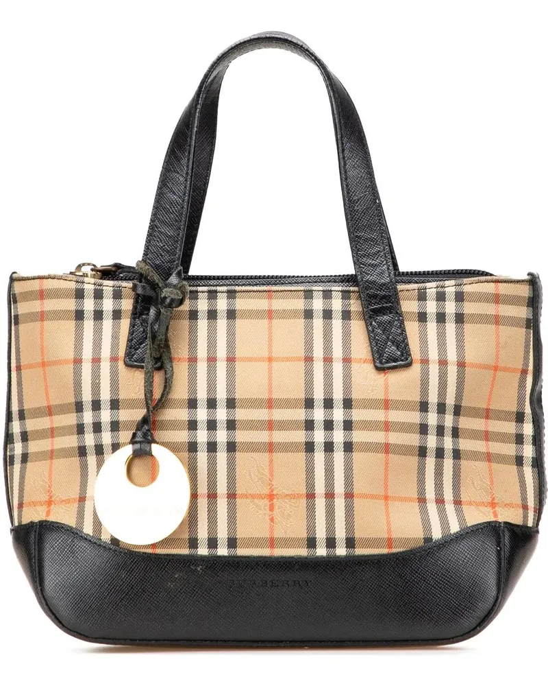 Burberry Crossbody Bags Haymarket Check Canvas Handbag braun Braun