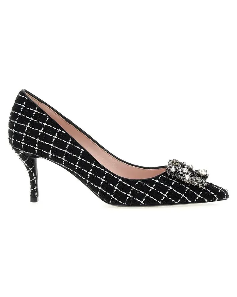 Roger Vivier Hohe Schuhe 'Flower Strass Pearl' Pumps schwarz Schwarz