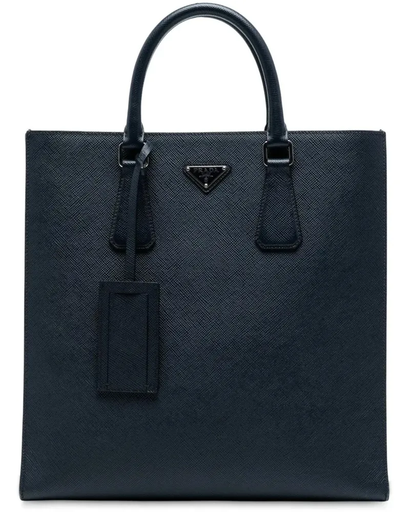 Prada Shopper Saffiano North South Tote blau Blau