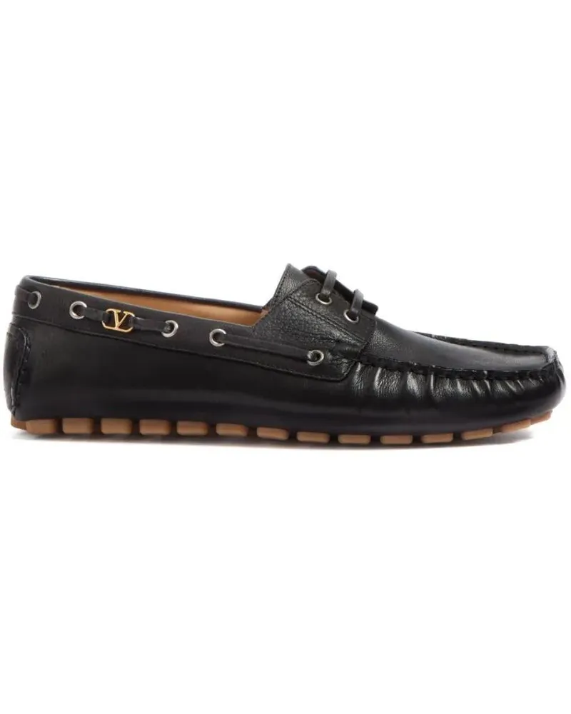 Valentino Garavani Loafer Slip-On Leather Moccasin With Vlogo Signature schwarz Schwarz