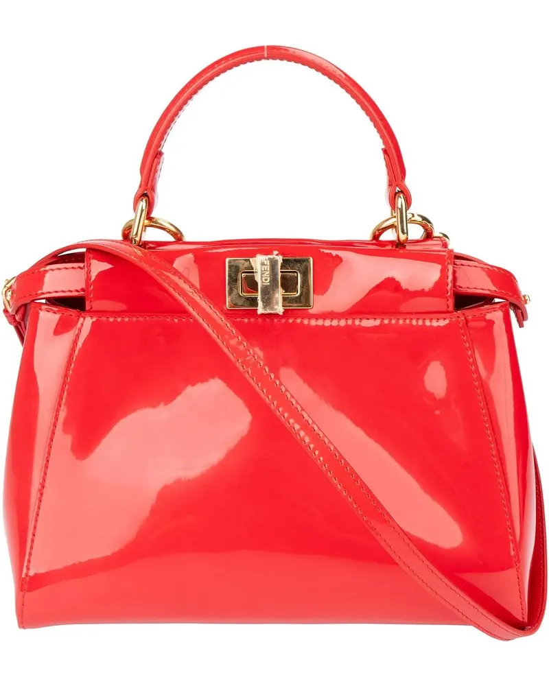 Fendi Crossbody Bags  Red Patent Leather Peekaboo Handbag rot Rot