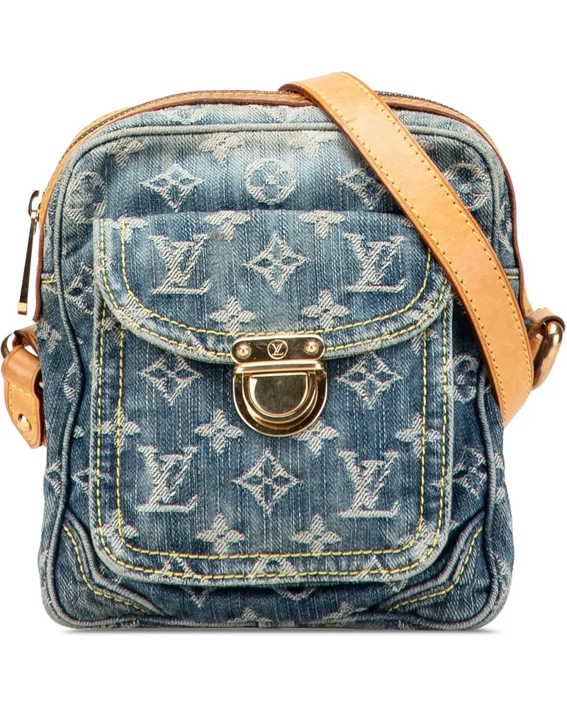 Louis Vuitton Hobo Bags Monogram Denim Camera Bag blau Blau