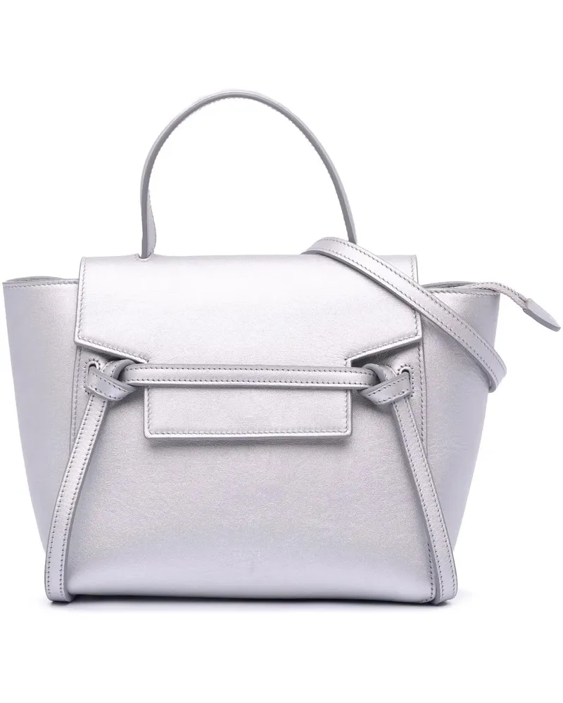 Celine Hobo Bags Nano Laminated Calfskin Belt Bag silberfarben Silber