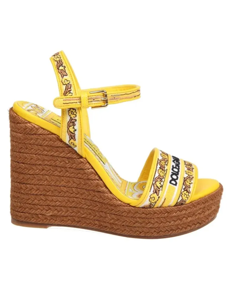 Dolce & Gabbana Sandalen Multicolor Lolita Sandals With Wedge gelb Gelb