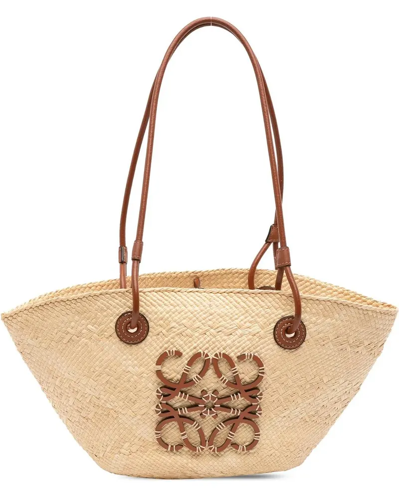 Loewe Shopper Paulas Ibiza Small Anagram Raffia Tote braun Braun
