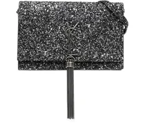 Hobo Bags Metallic Glitter Monogram Kate Tassel Chain Wallet schwarz