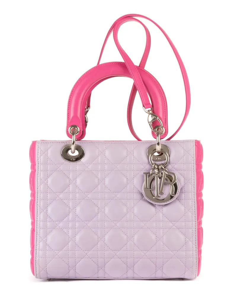 Dior Crossbody Bags Medium Lady Dior Zip Medium grau Grau