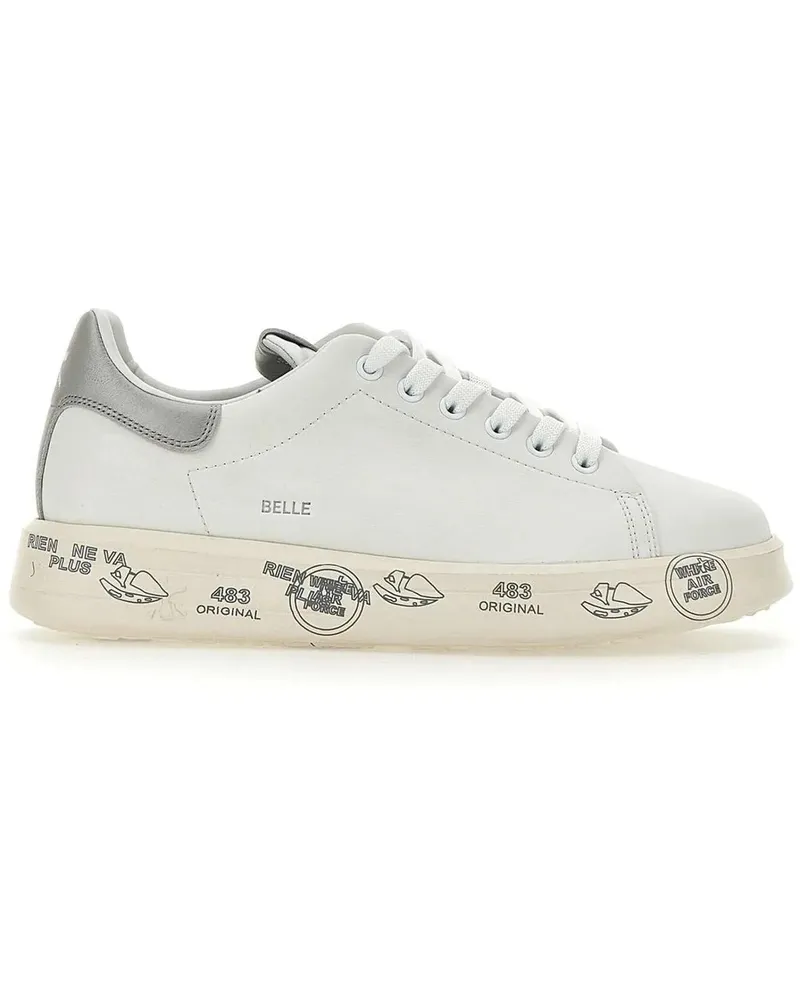 Premiata Low-Top Sneaker White Sneakers With Metallic Heel Accent rosa Gold