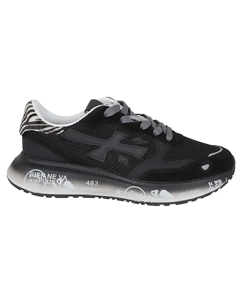 Premiata Low-Top Sneaker Low-Top Sneakers With Zebra Print And Premium Leat schwarz Schwarz
