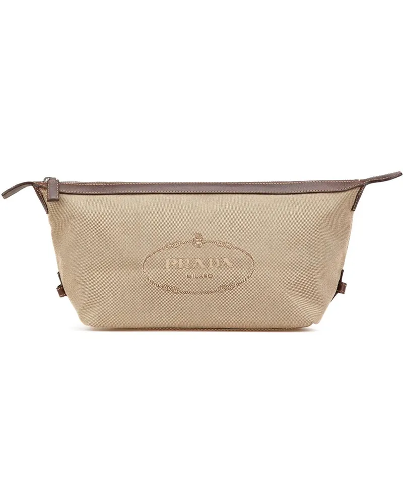 Prada Kosmetiktaschen Canvas Canapa Logo Pouch braun Braun