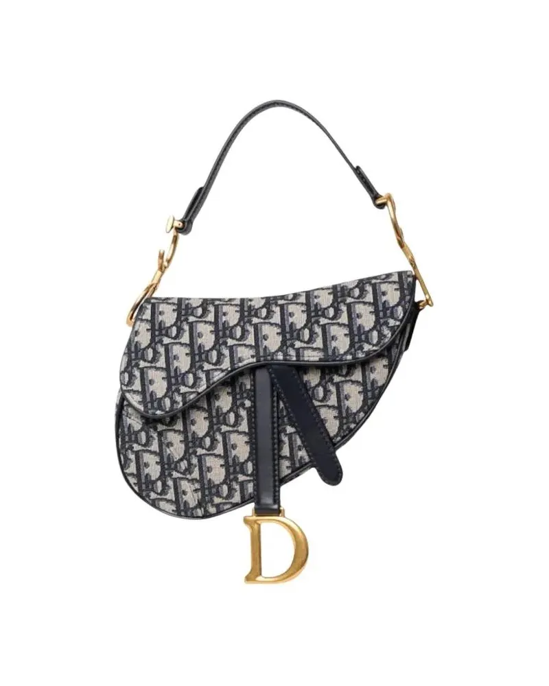 Dior Hobo Bags Saddle Mini Jacquard Oblique Blue blau Blau